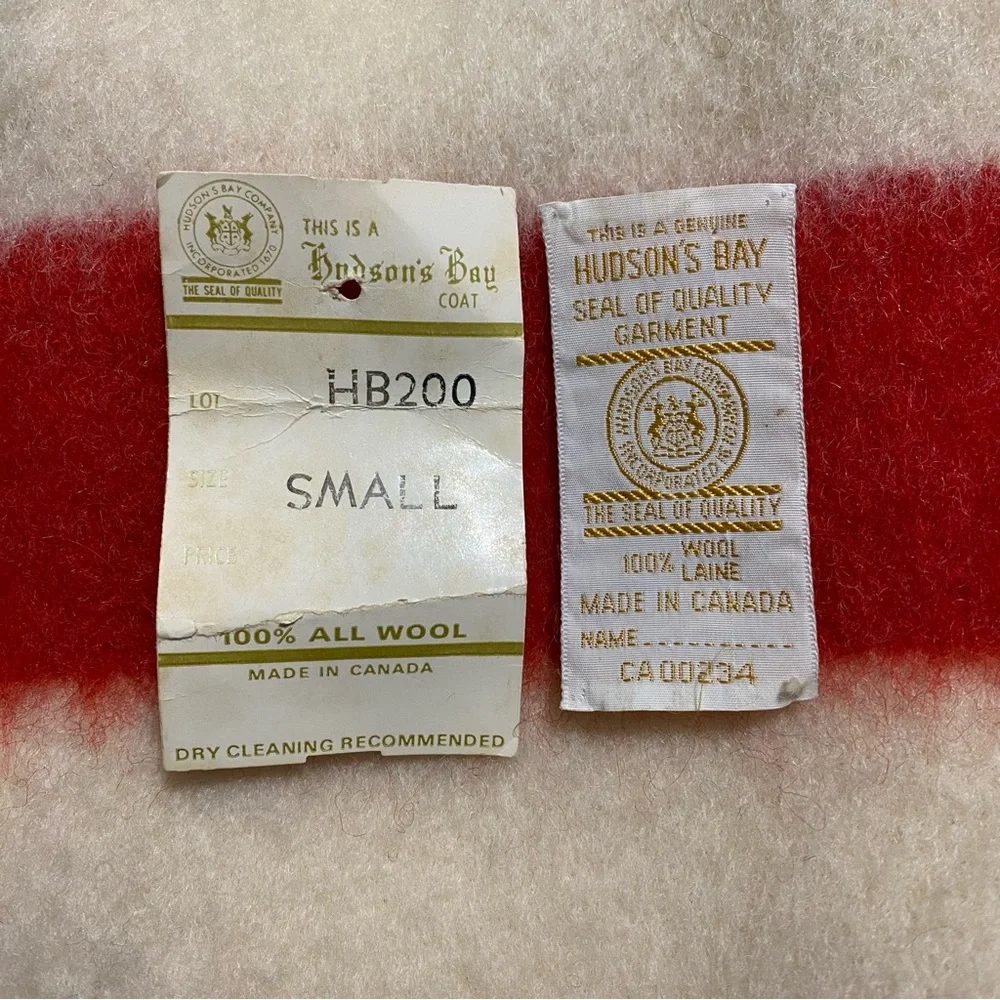 SOLD- Vintage Hudson Bay 4 Point Striped Reversible Wool Jacket - Picture 7 of 13